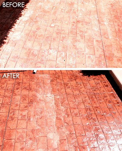 Before and after concrete pavers