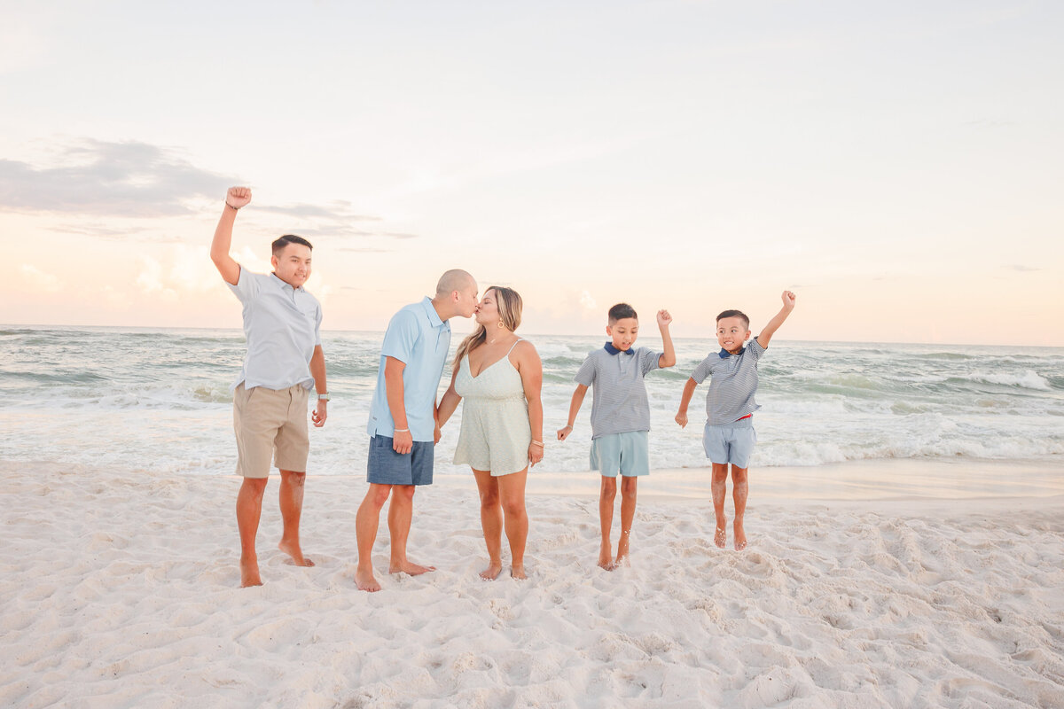 candid shot on beach for family