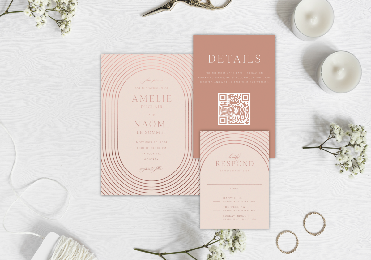 the amelie wedding invitation suite by belle azalee