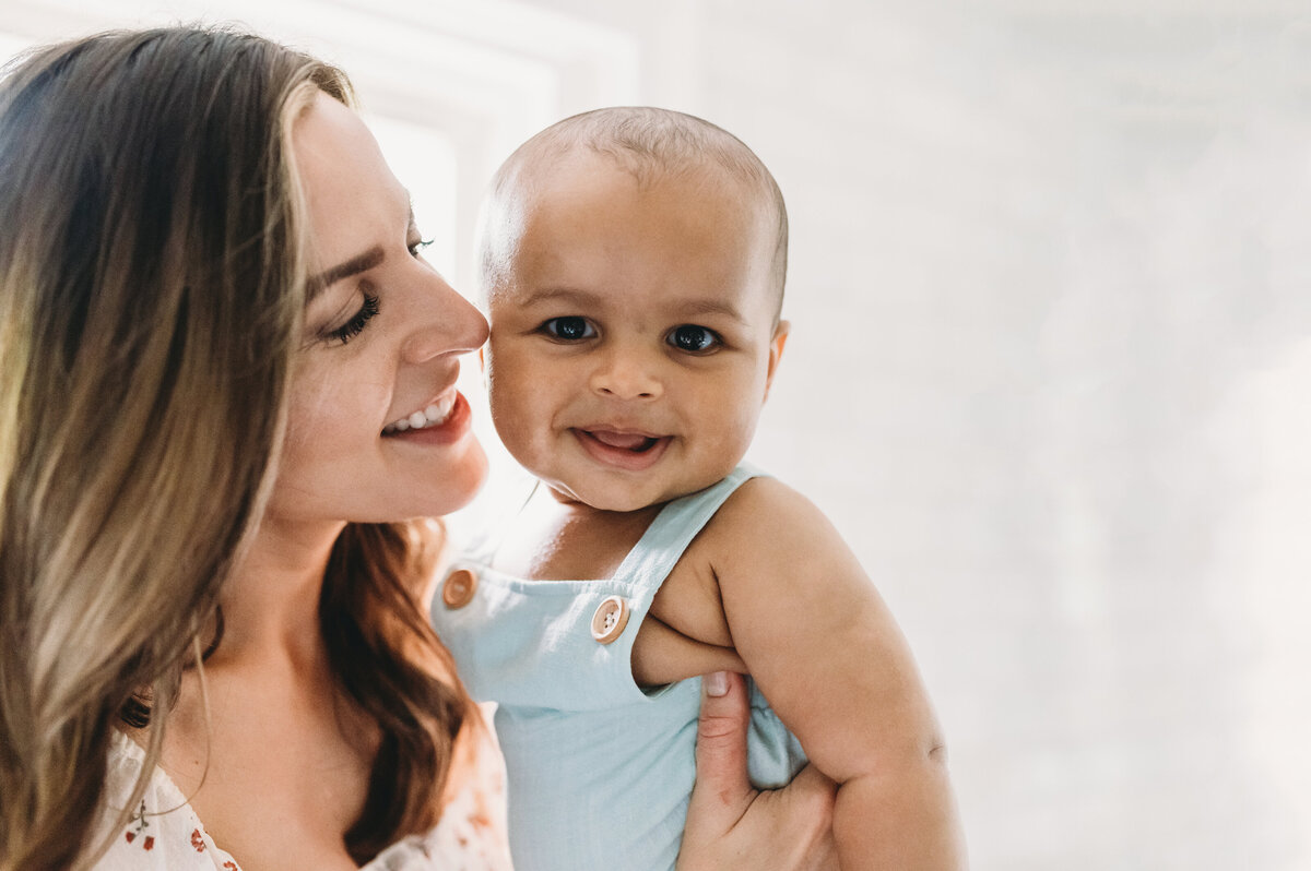 mom holding baby boy