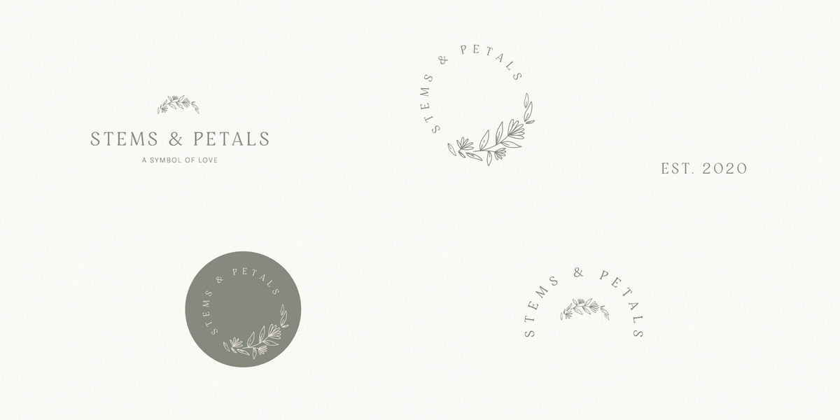 Elegant flower logos for floral design shop