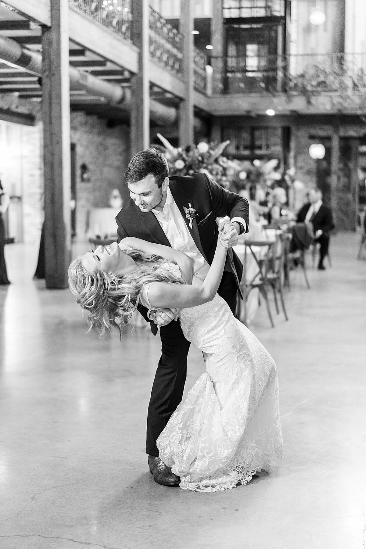 Wedding Reception - First Dance  at the Weinberg at Wixon Valley in Bryan Texas photographed by Alicia Yarrish Photography