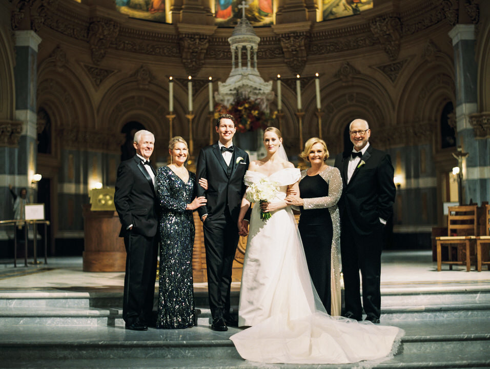 wedding family photos at st francis xavier nyc