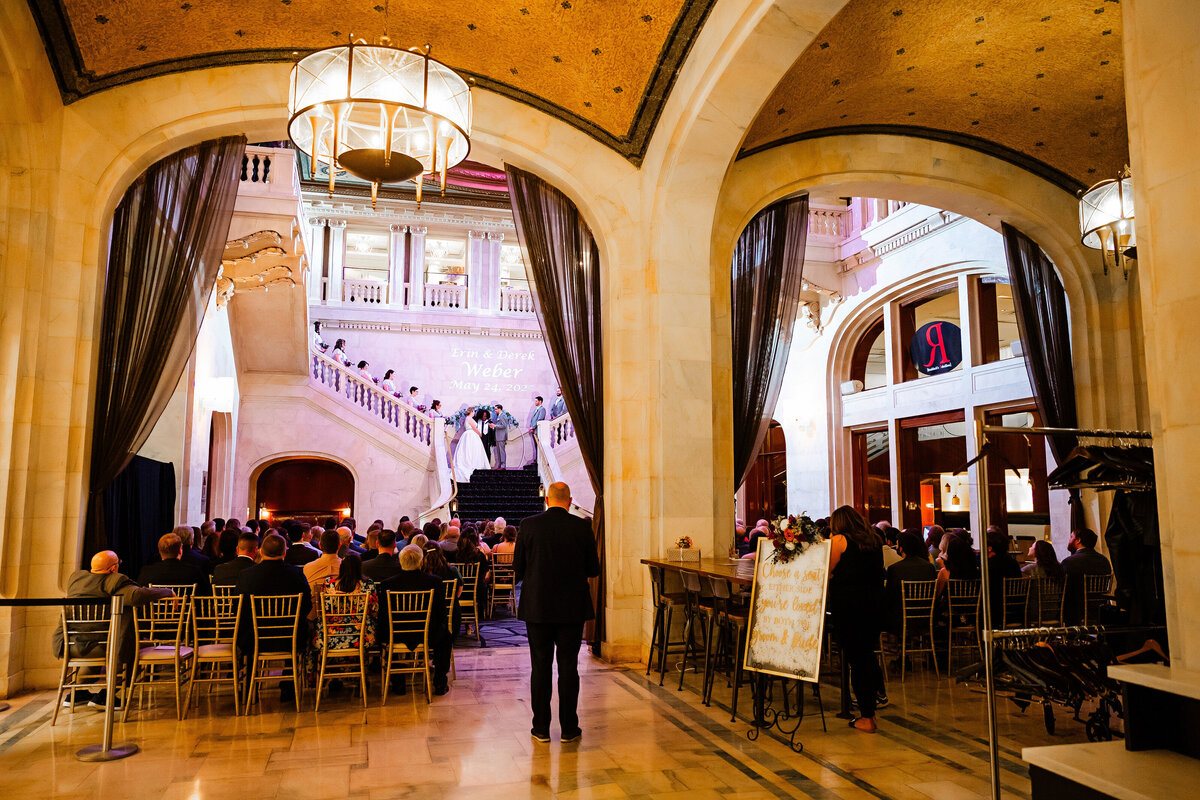 wedding ceremony full photo of staircase in renaissance hotel