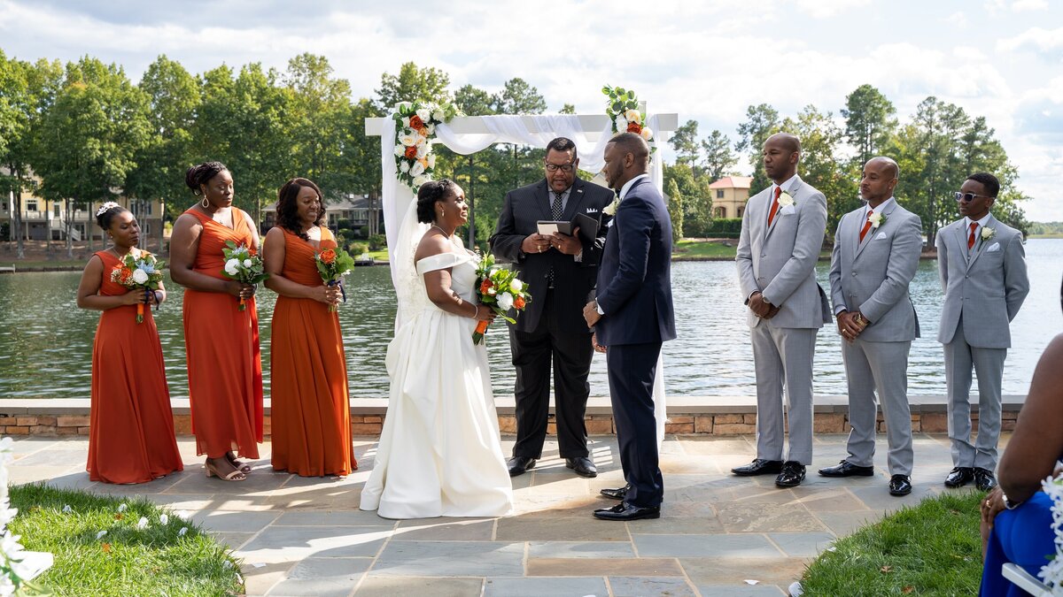 Couple exchanges vows at the Fawn Lake Country Club in Spotsylvania, Virginia