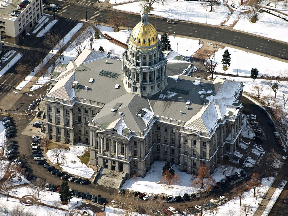 Denver Colorado Aerial Photo Capitol Building