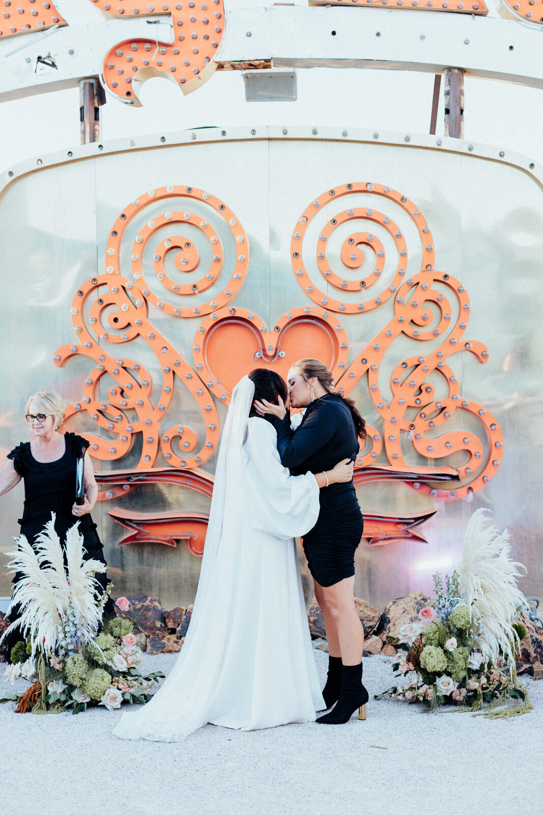 Wedding ceremony at the Neon Museum