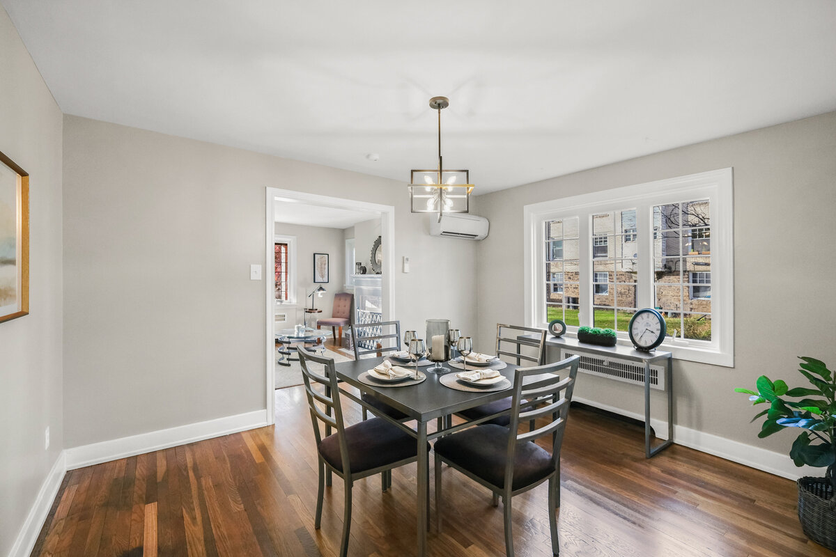 Professionally staged dining room