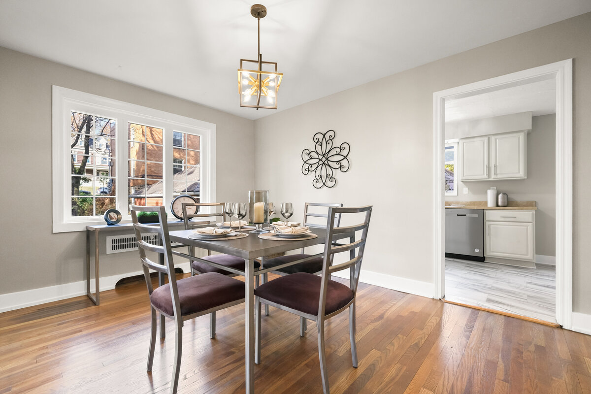 Professionally staged dining room