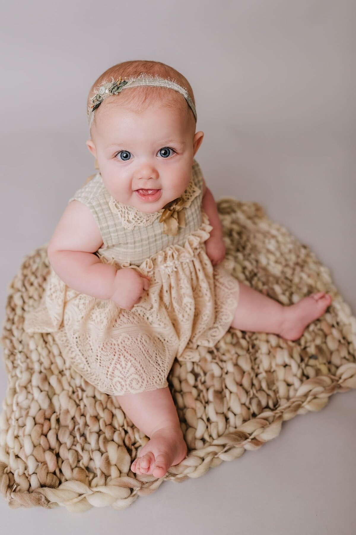 infant with a headband