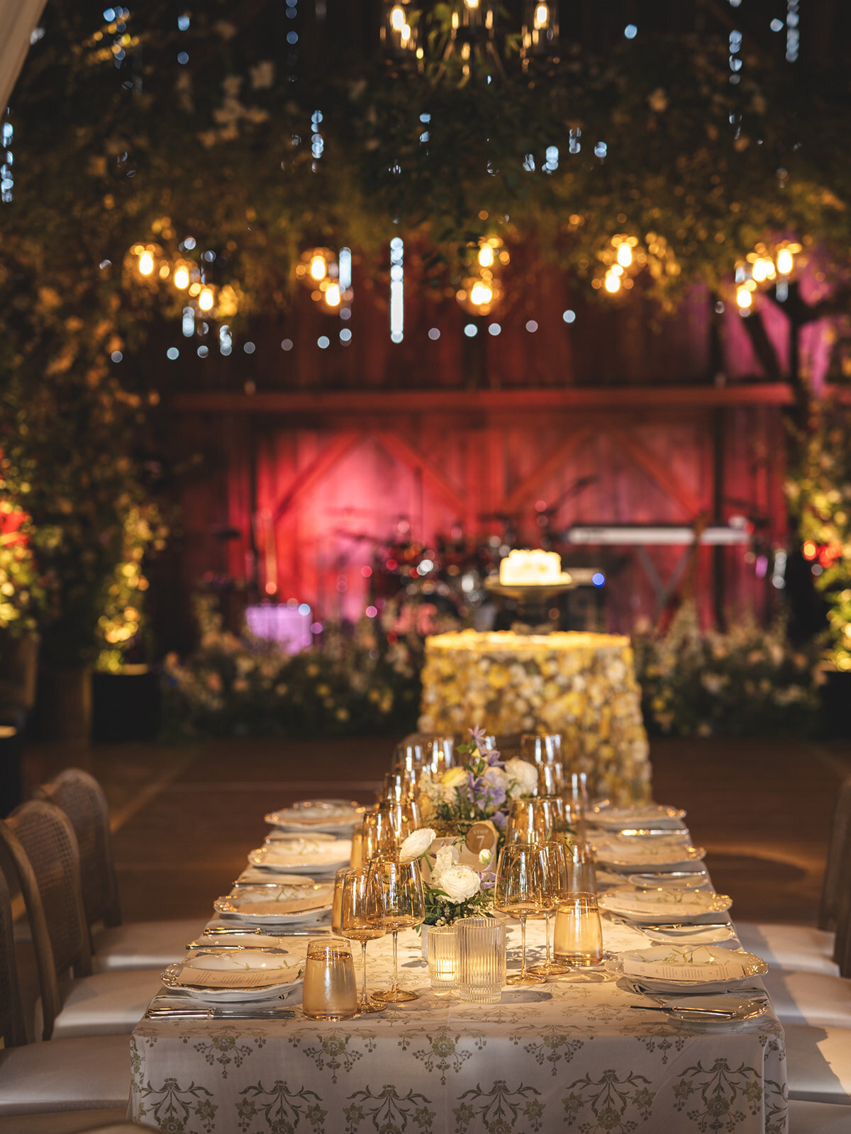Haven Tomales Spring Flower and Lighting Dance Floor Installation
