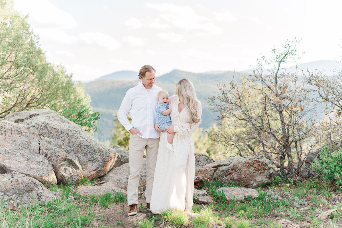 Mountain Family Session Mount Falcon Colorado Spring One Year Milestone Boy Light and Airy Elena Spraguer Photography 0035