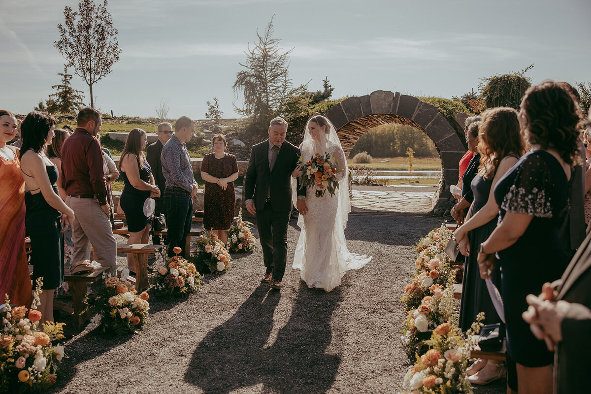 Obsidian Ridge brides father walk down