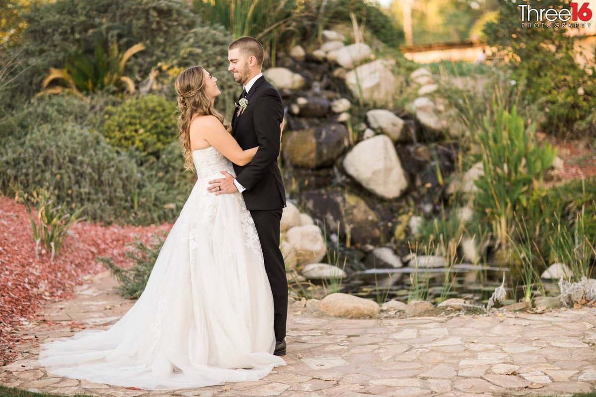 Bride and Groom in an embrace