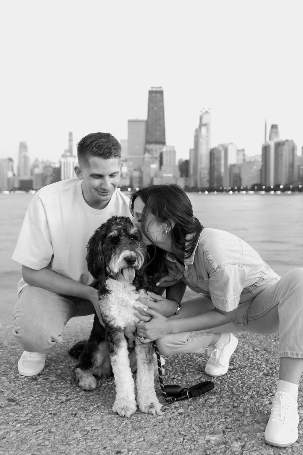 An engagement photography session at The Wrigley Building and North Ave Beach in Chicago, Illinois - 30
