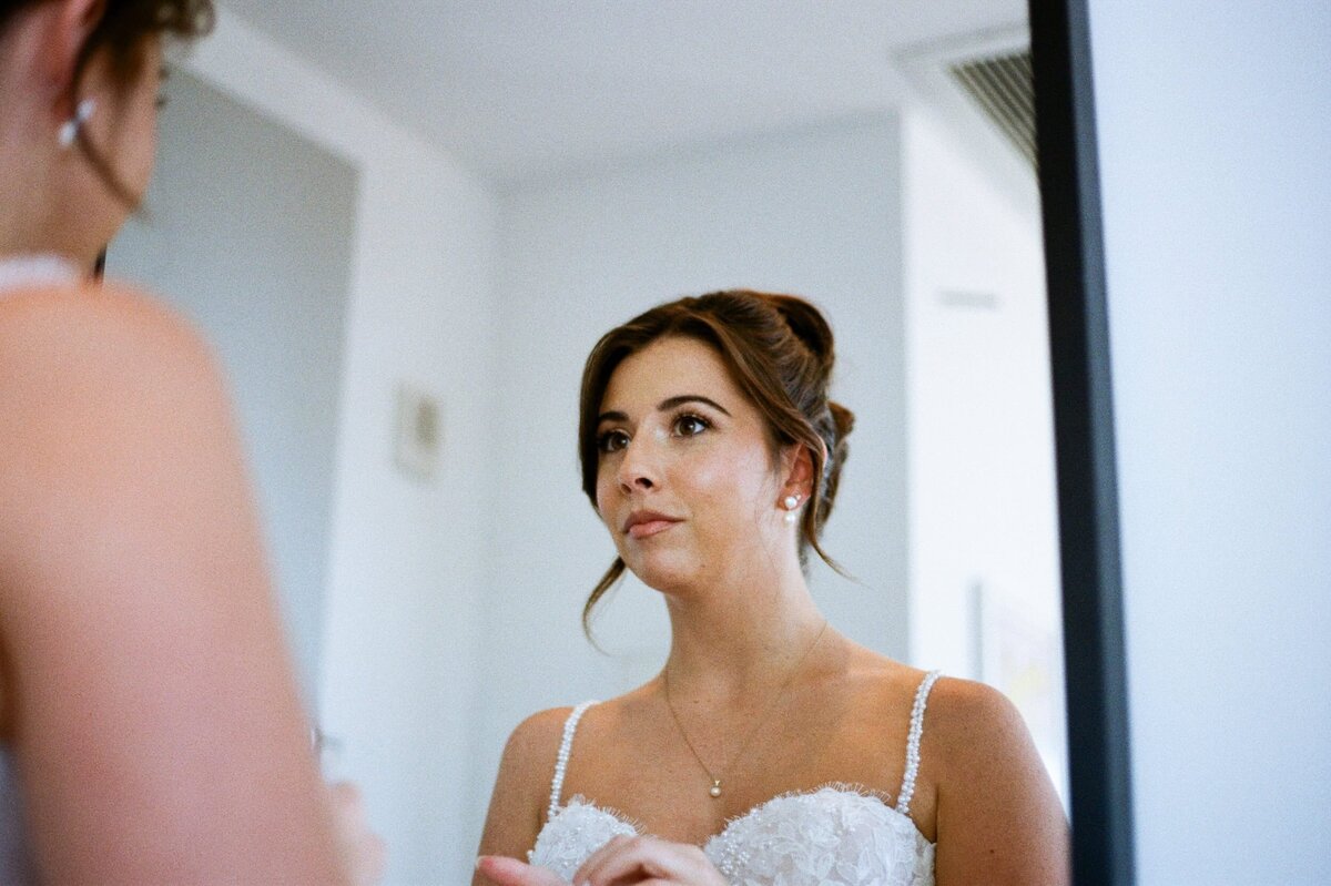 bride getting ready in film 35mm