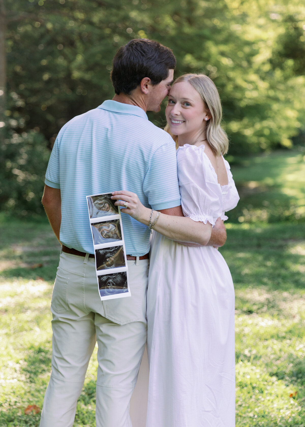 Baby announcement photo session in Greenville, NC at Green Springs Park