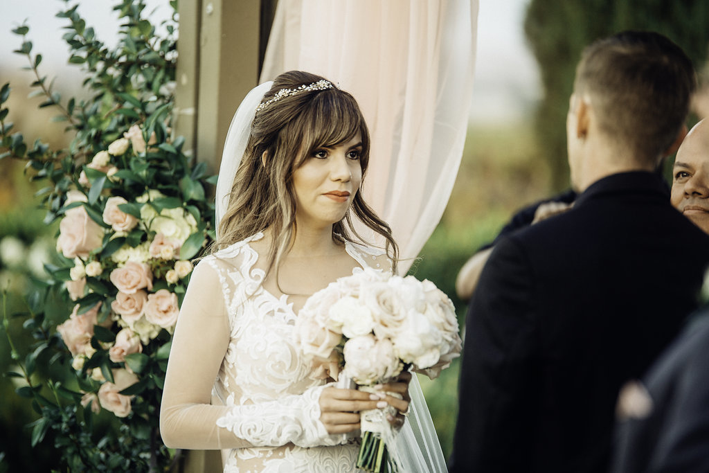 Wedding Photograph Of Bride Staring at Her Groom Los Angeles