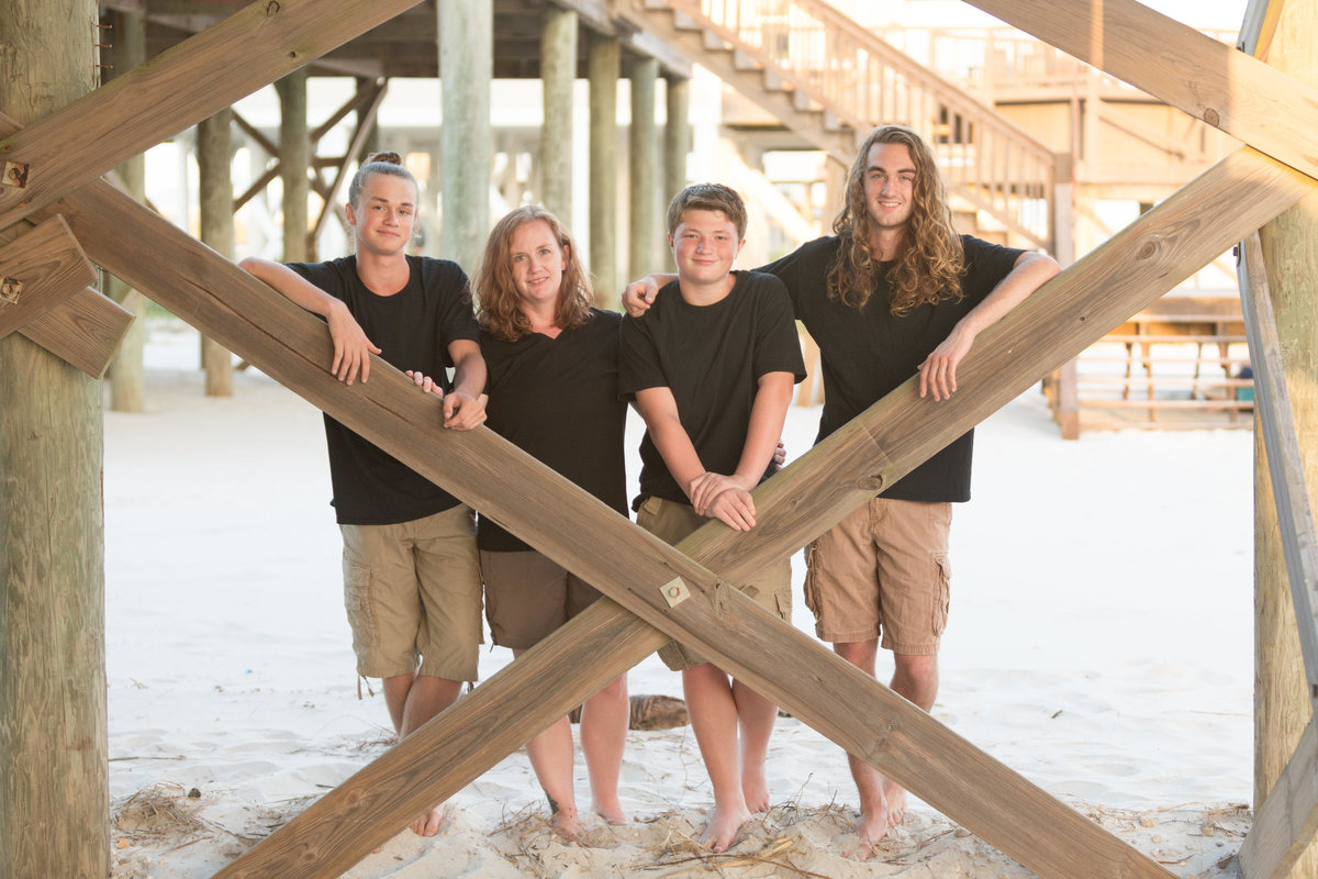 Beach family portrait session on Dauphin Island, Alabama.