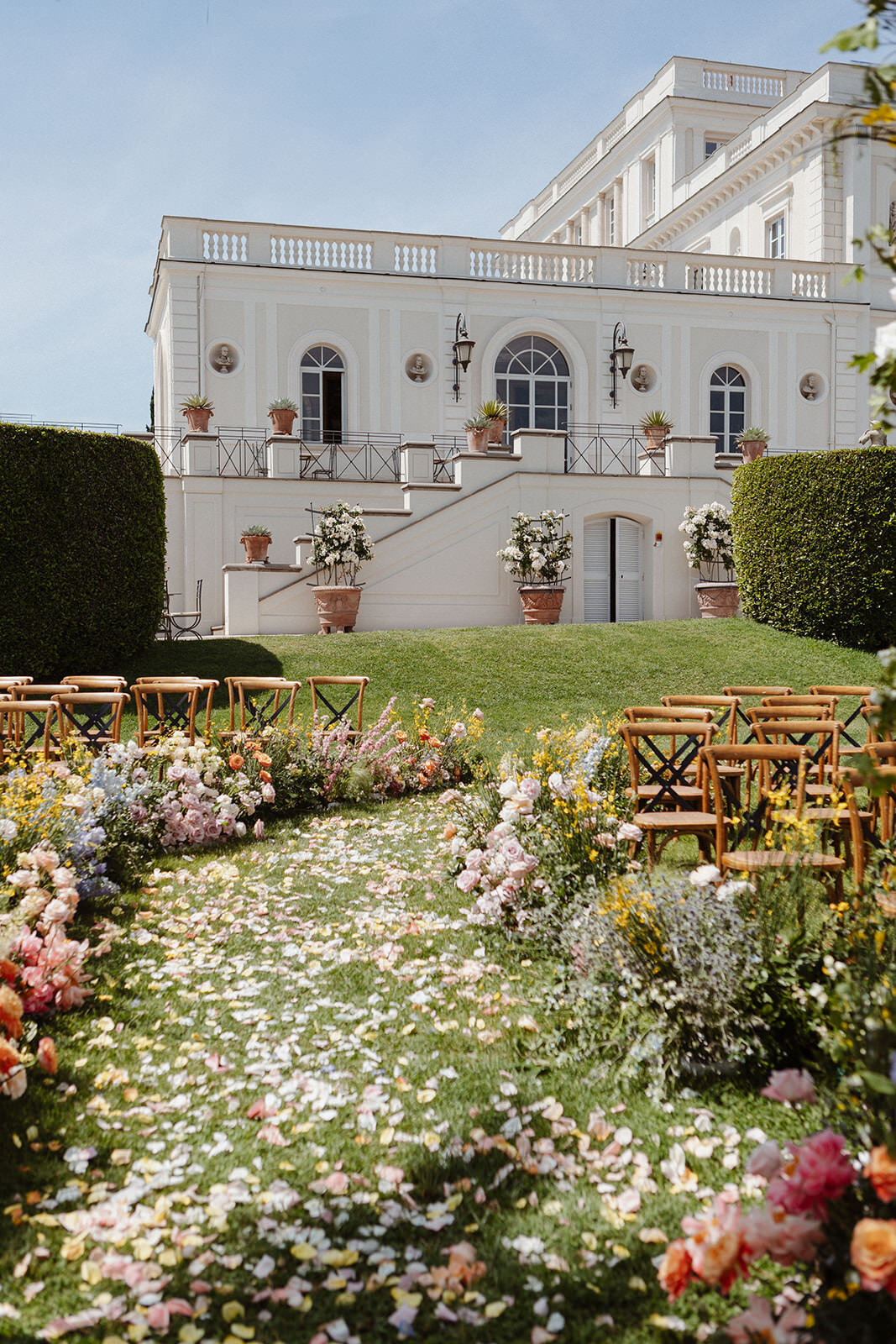 luxury destination wedding in villa miani rome