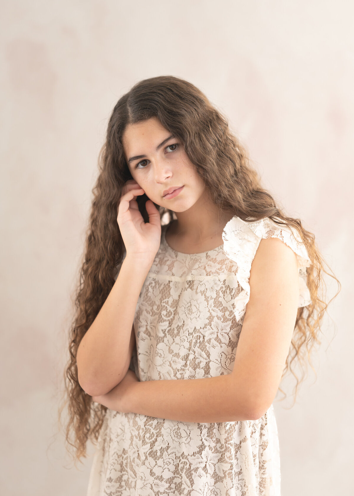 gorgeous studio portrait in creams