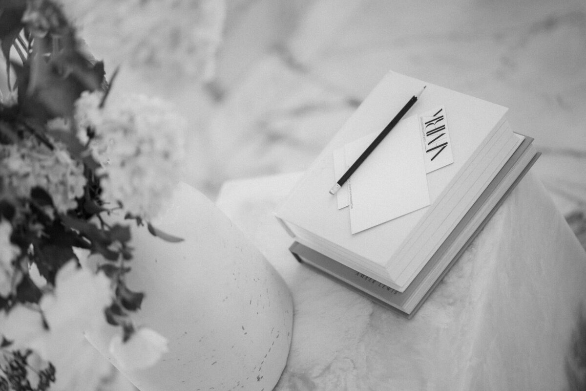 Pencil on a bookstack