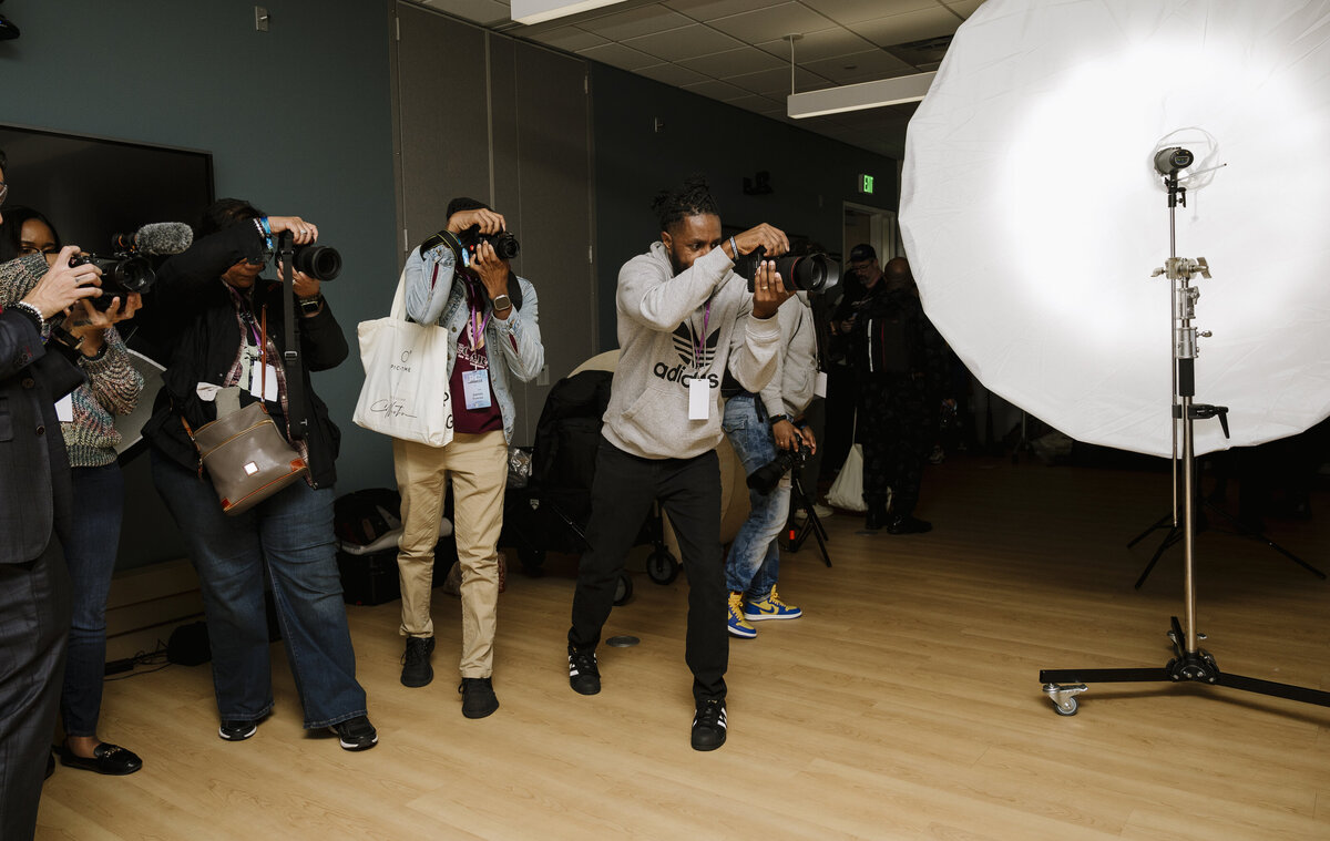 attendees at the Peculiar Conference using Profoto lighting