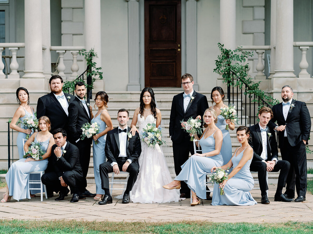 Bridal party classic pose at great marsh