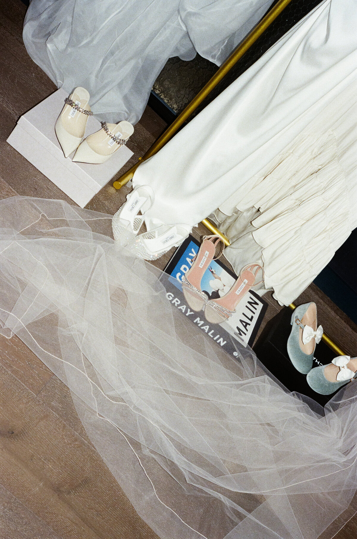 Editorial wedding photography showcases luxury bridal preparation at NOBU Hotel Chicago, featuring fashion forward styling and Lauren Alatriste's signature approach combining editorial aesthetics with authentic wedding day emotion.