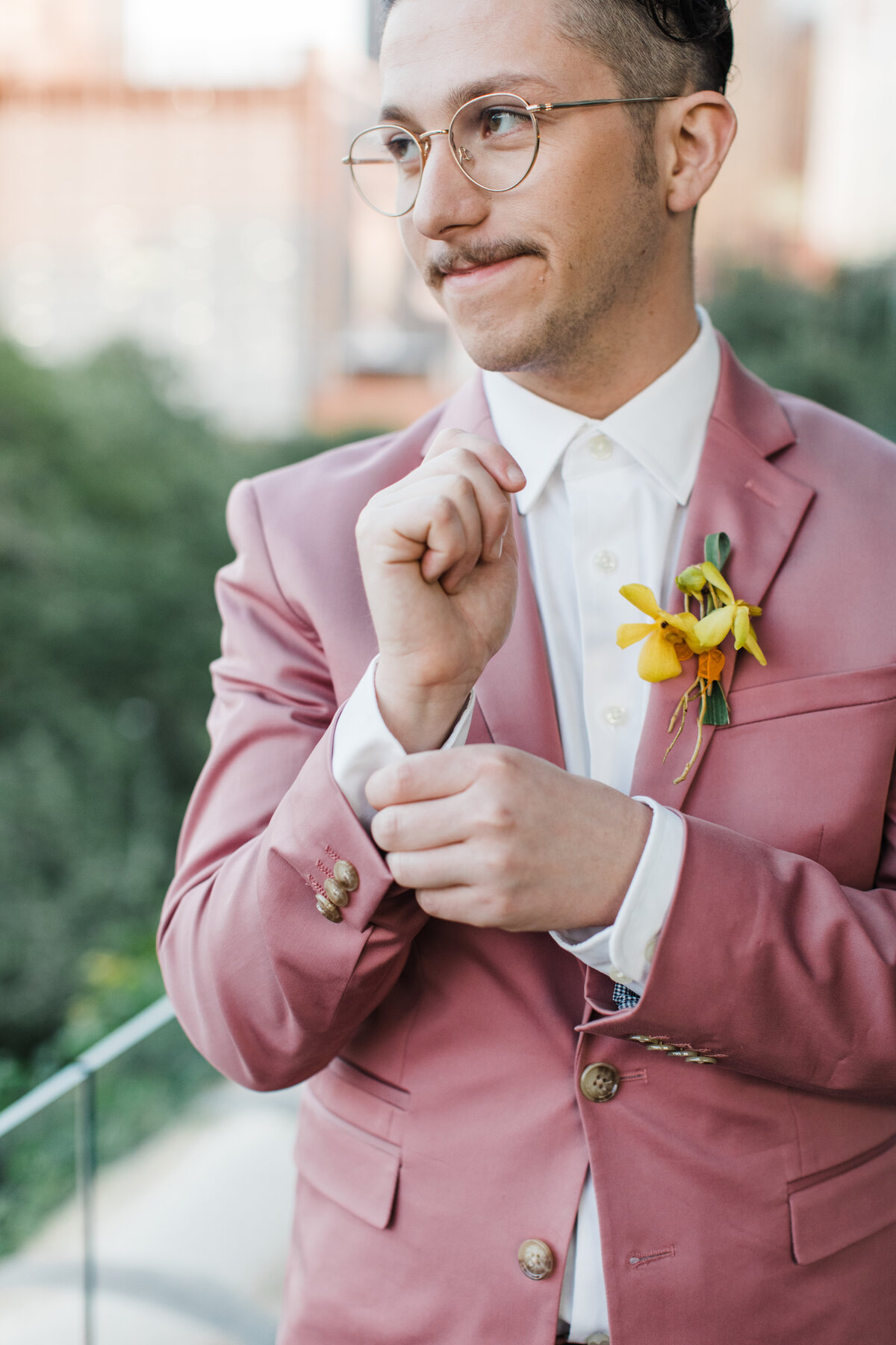 Dallas Aquarium Nimbus Events Wedding Planning Pink Groom Suit
