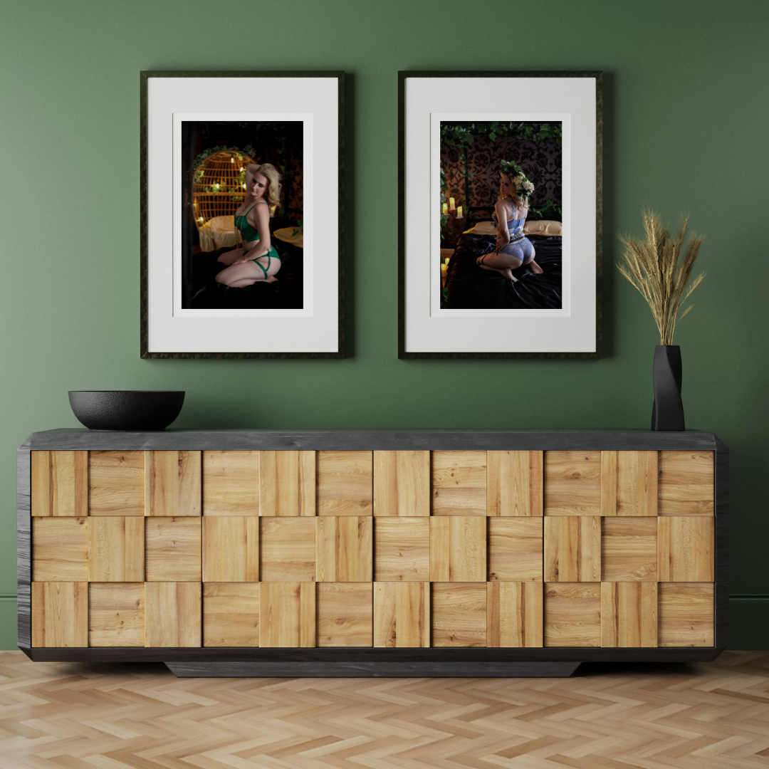 Green Minimalist Wall Art Photo Frame Mockup for Instagram Post