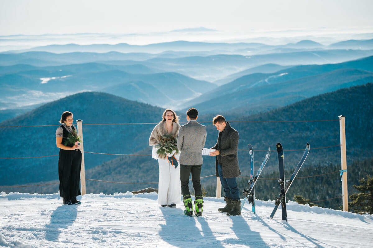 vermont mountain top elopement killington ski wedding ceremony