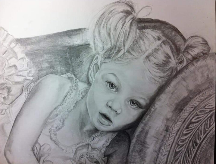 Pencil portrait of a child