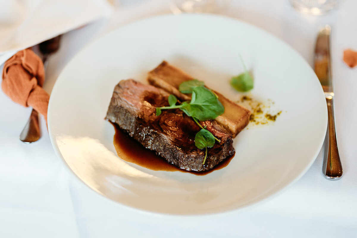 Meal served at The Marion, a fine dining wedding venue in central Canberra.