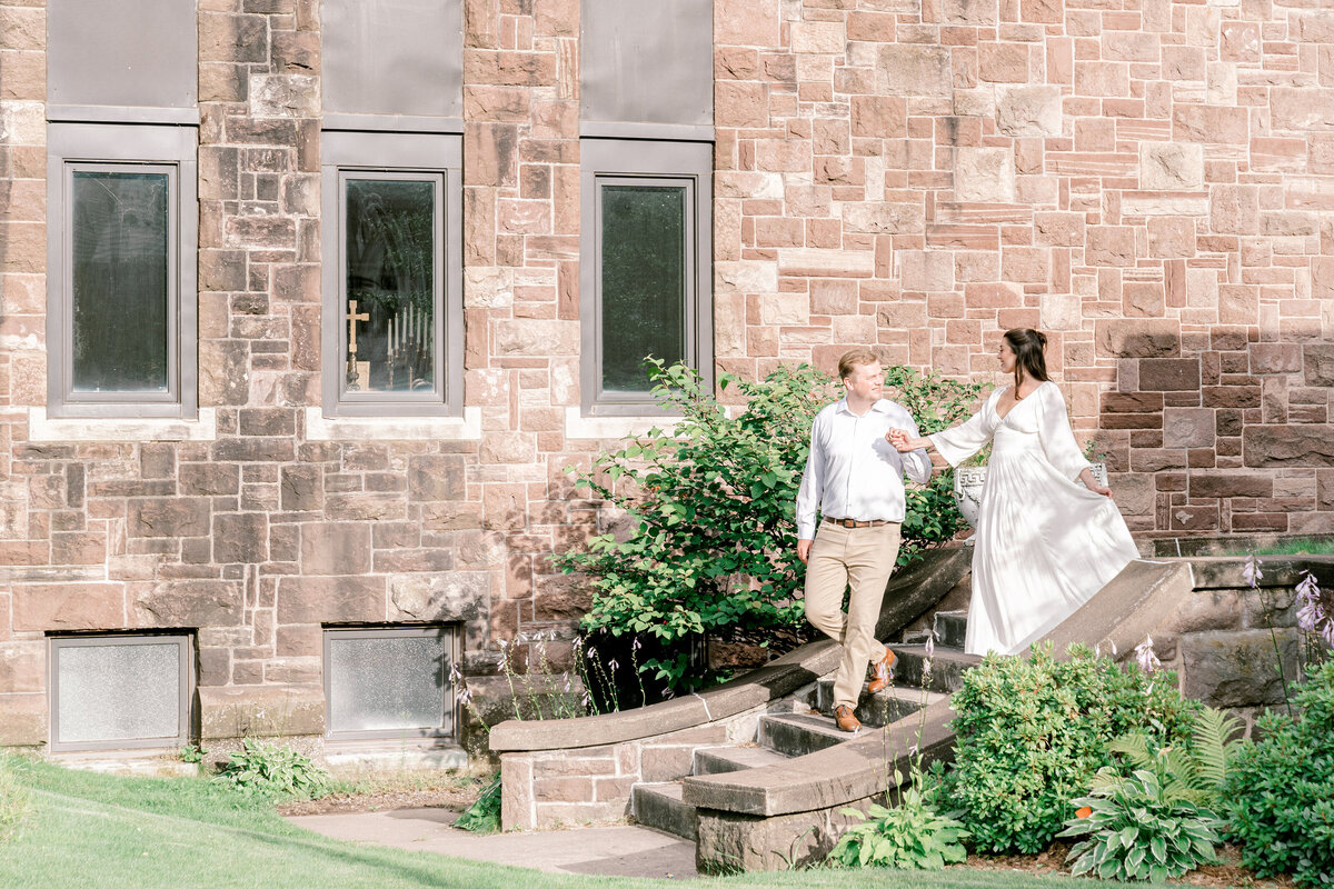 engagement session at saint peters cathedral in marquette michigan