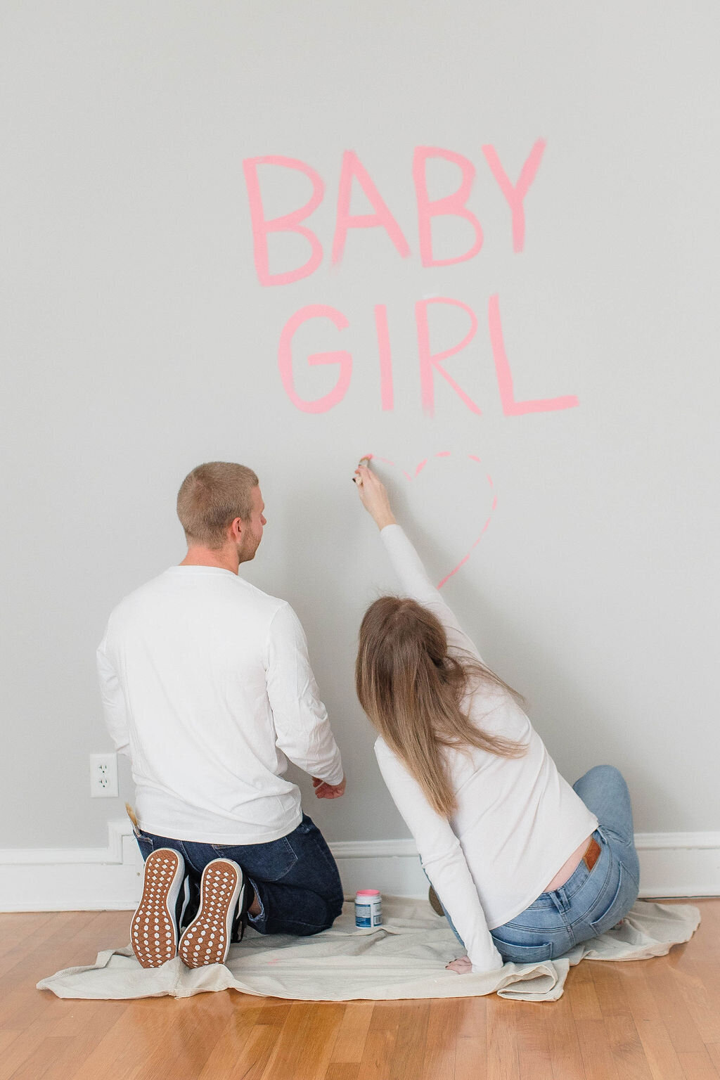 In-home pregnancy announcement maternity photo session Mooresville NC