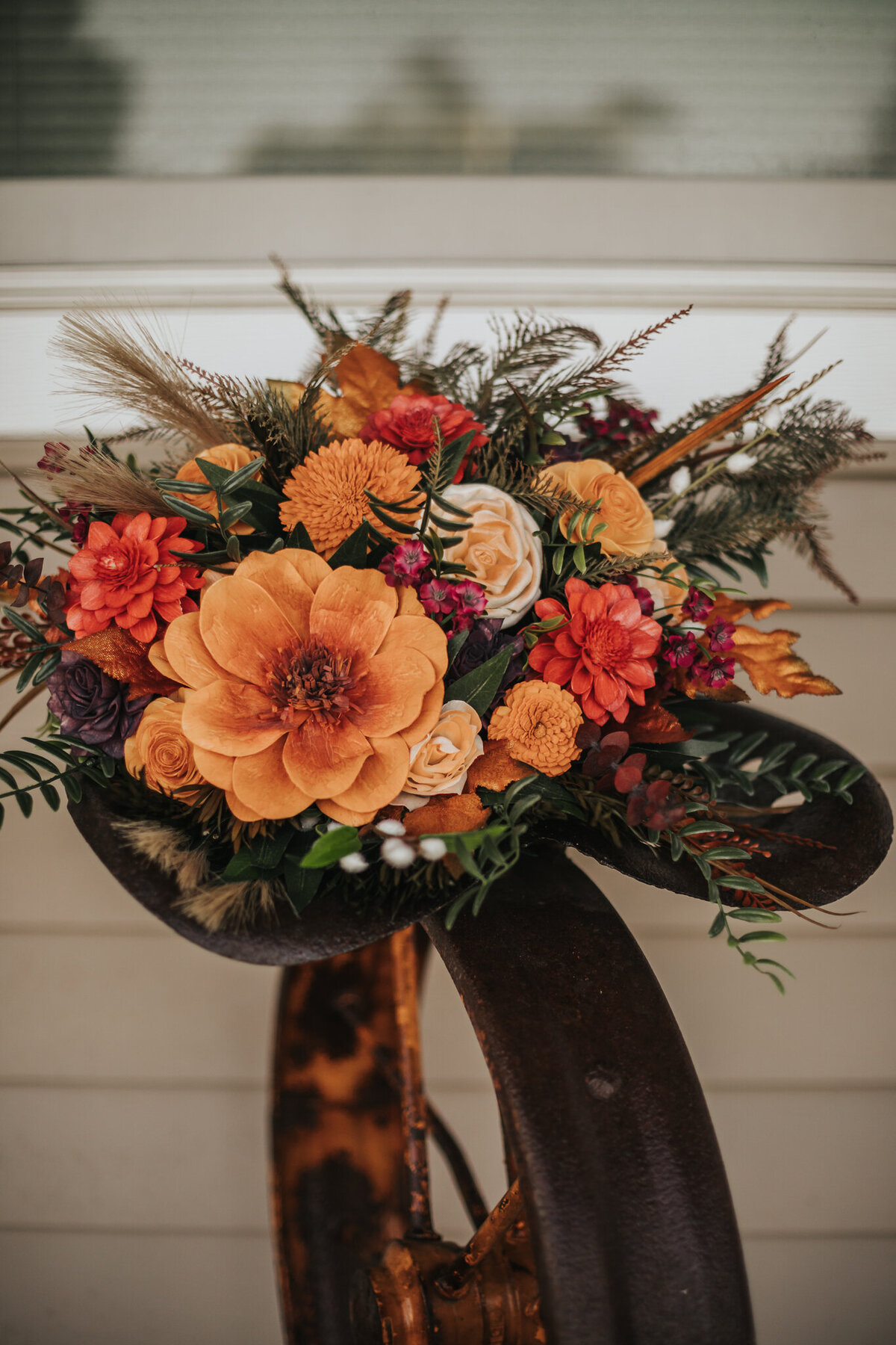 Rustic fall boquet detail shot