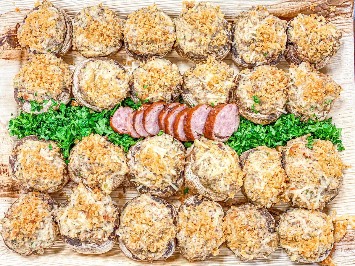 Hot Italian Sausage Stuffed Mushrooms