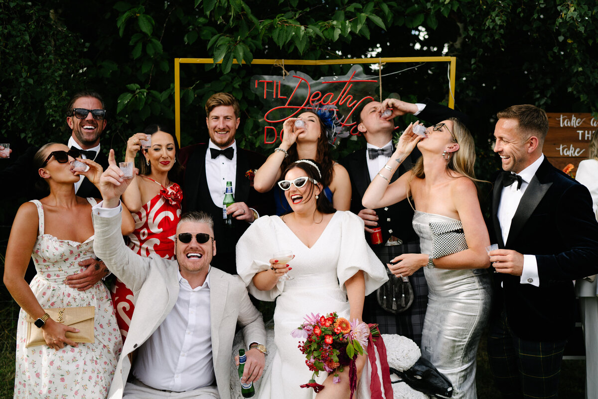 luxury bridal party photographs at Edinburgh Wedding Venue 