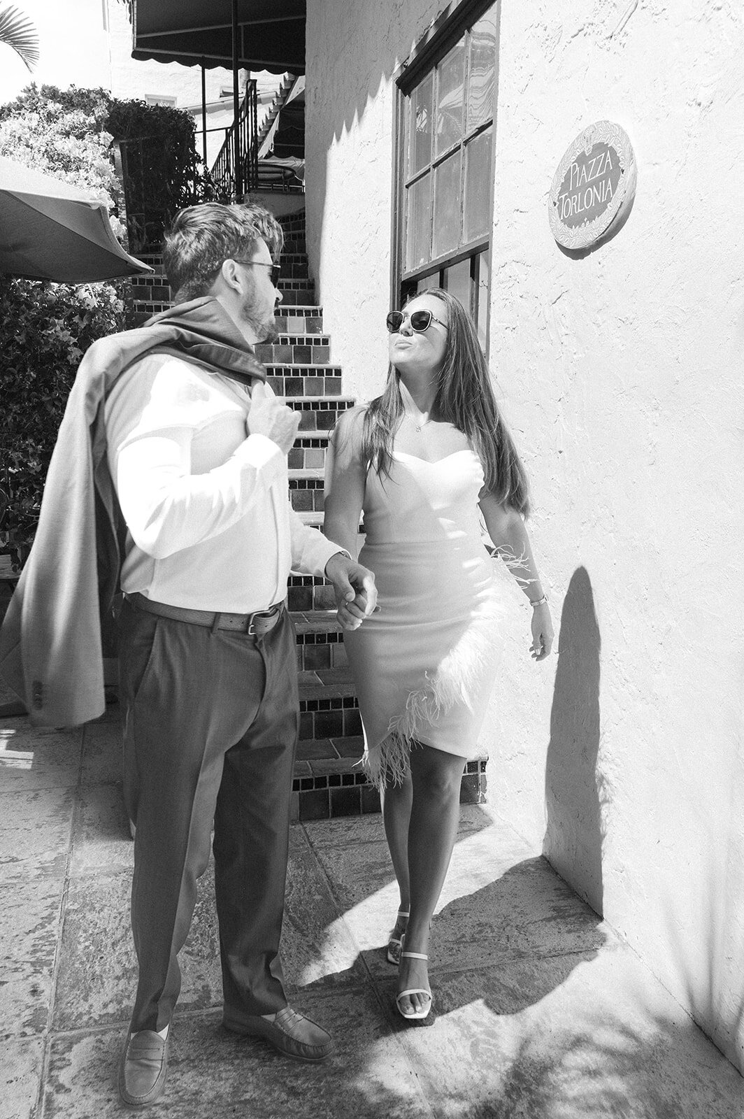 A timeless engagement session in Worth Avenue, Palm Beach, with Sara and Garret, photographed by Claudia Amalia, Florida Keys engagement photographer.