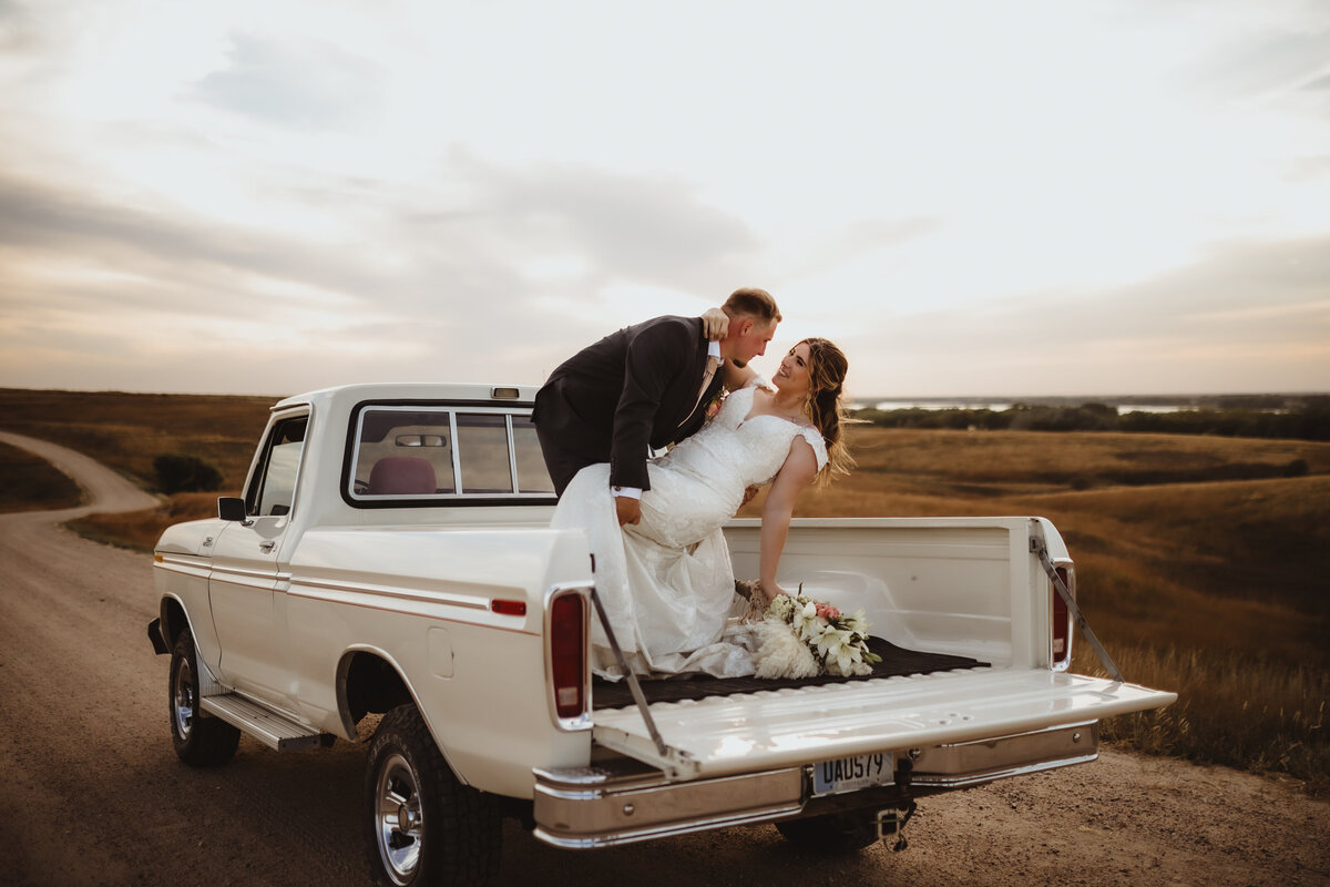 SUNSET WEDDING IN TRUCK