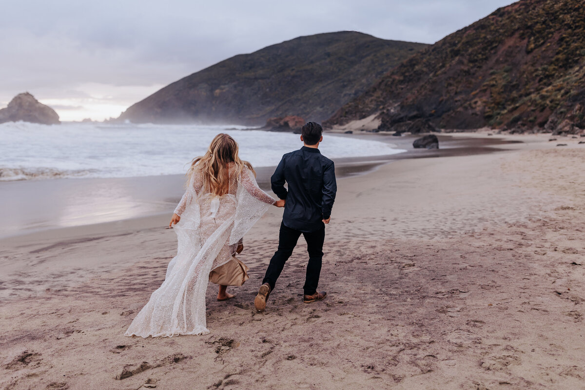 Destination elopement photographer captures beach elopement with bride and groom