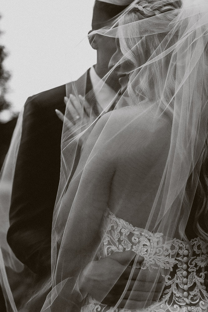 Montana Bride and Groom black and white photograph 