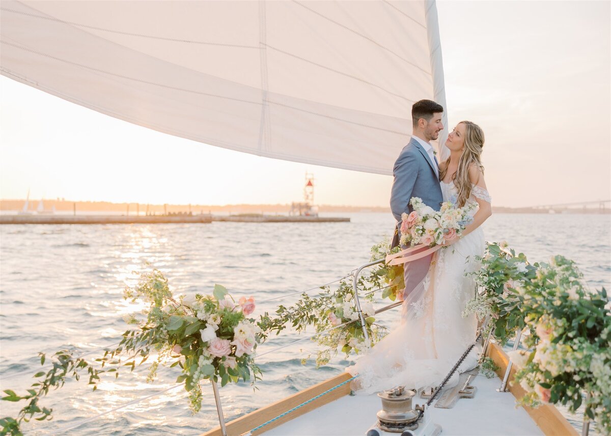 Kate-Murtaugh-Events-RI-wedding-planner-coastal-Newport-sailboat-golden-hour-sunset-elopement