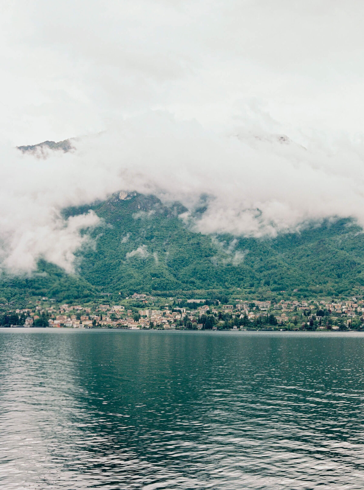 A wedding day drone photo of villa aura del lago on lake como in Italy