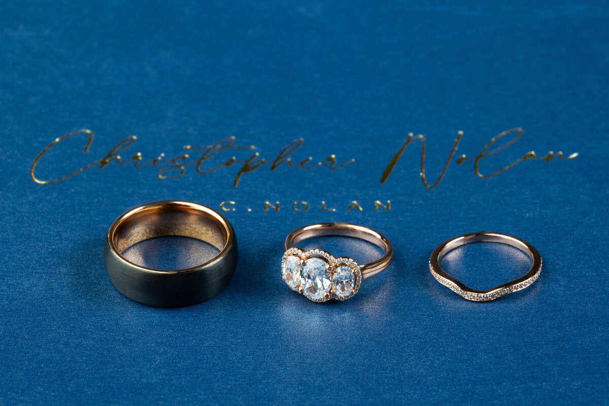Mens and Womens Art Deco wedding ring set