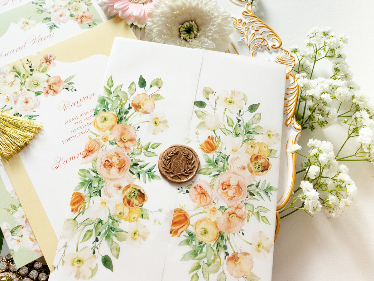 G Designers Summer Florals Sikh Wedding Invite 3