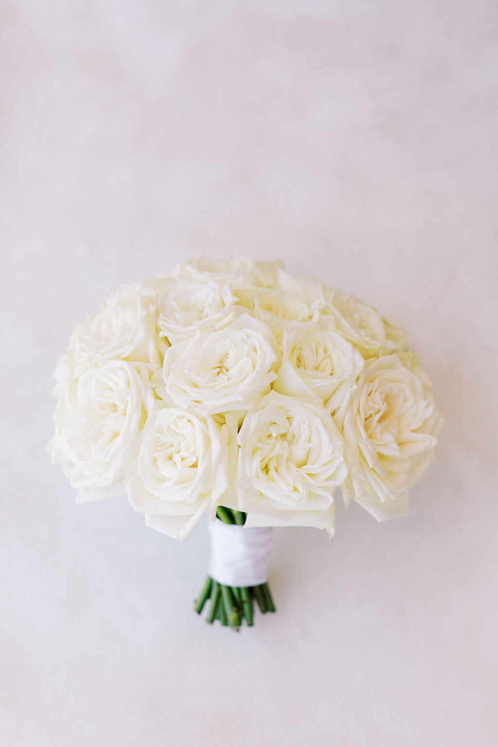 Classic white rose bouquet by Eden's Echo San Antonio Wedding Florist