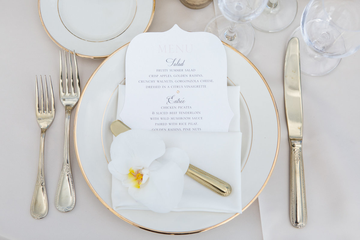 Place setting with orchid