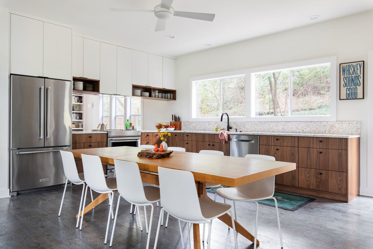 midcentury modern kitchen walnut cabinets 3